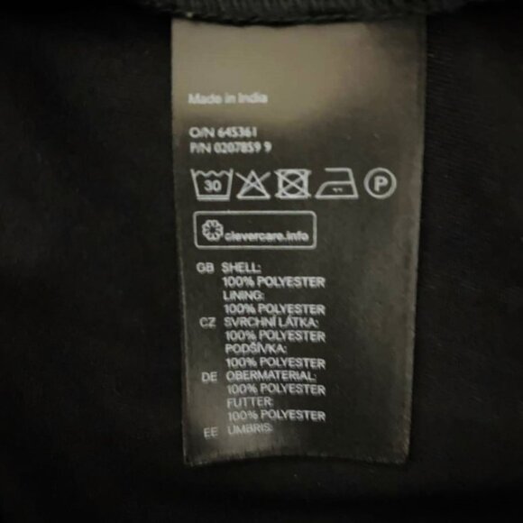 H&M Fit & Flare V-Neck Dress Size 8 - Black White Speckle Print Long Sleeve Mini - Picture 12 of 15